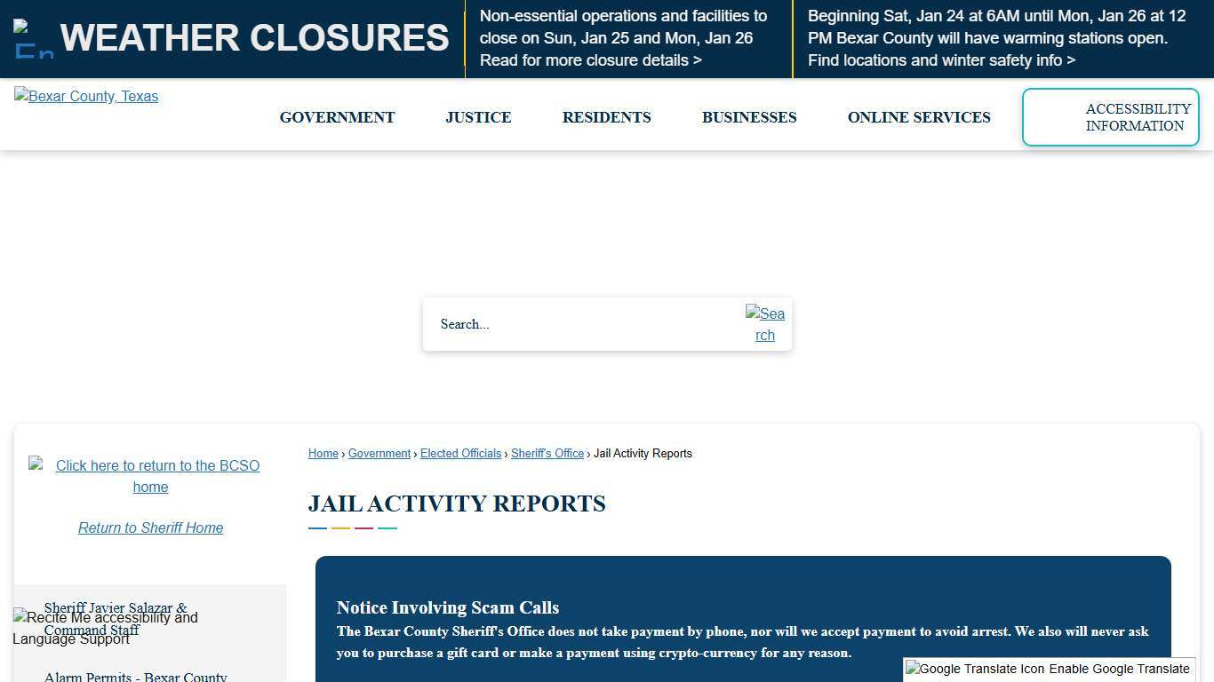 Jail Activity Reports Bexar County, TX - Official Website